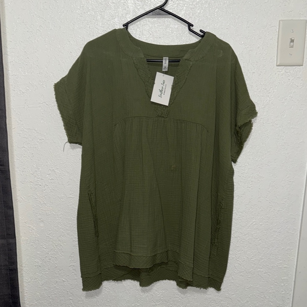Olive Green Women's Top
